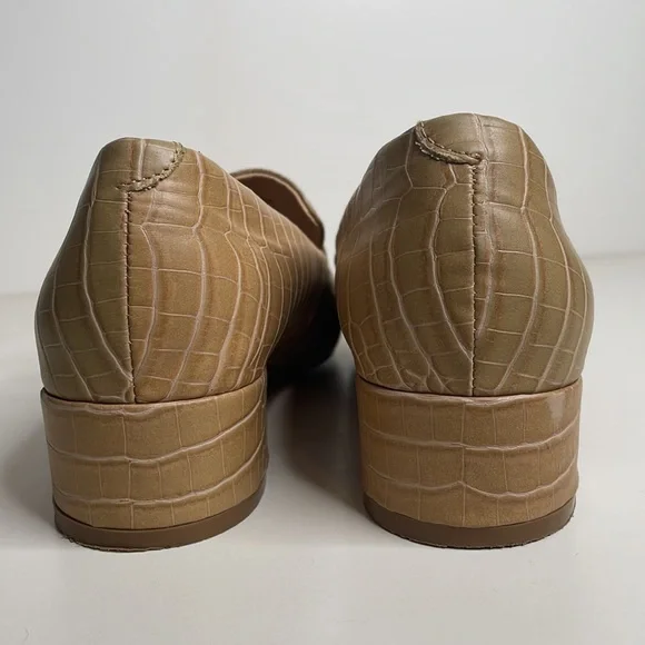 Anthropologie Hadley embossed leather Block-Heeled Loafers in Honey / size 9 - Picture 10 of 13